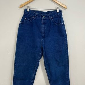 Vintage Lee Tapered High Waist Mom Jeans 100% Cotton Dark Wash size 12 Medium